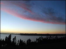 Lake Budi at sunset