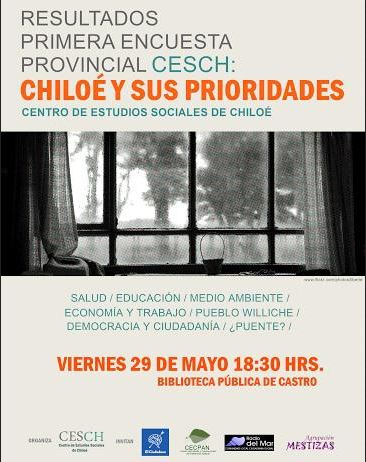 Presentarán resultados de primera encuesta provincial sobre Chiloé y sus prioridades