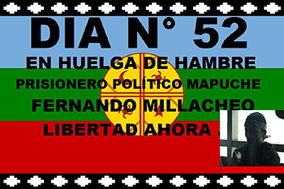 Preso Político Mapuche en Huelga de Hambre, Fernando Millacheo Marín